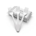 Heavy Duty Reusable Plastic Forks 7" - Dishwasher Safe White Cutlery