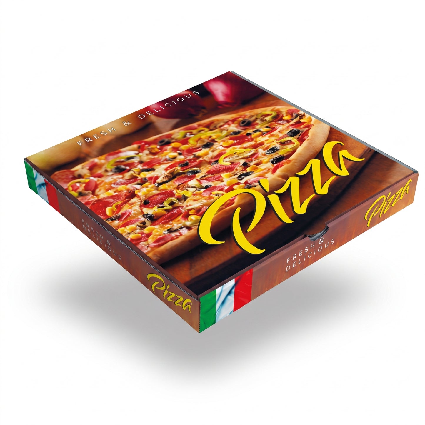10" Full Colour Printed Pizza Boxes - E-Flute Corrugated